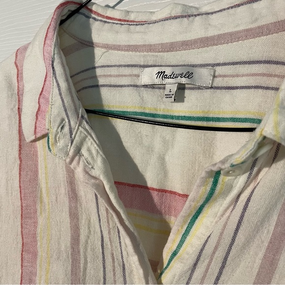 EUC Madewell Linen-blend Rainbow Stripe - Picture 3 of 6